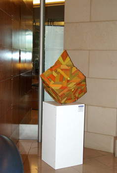 cube variation sculpture recycled timber Ernie Gerzabek