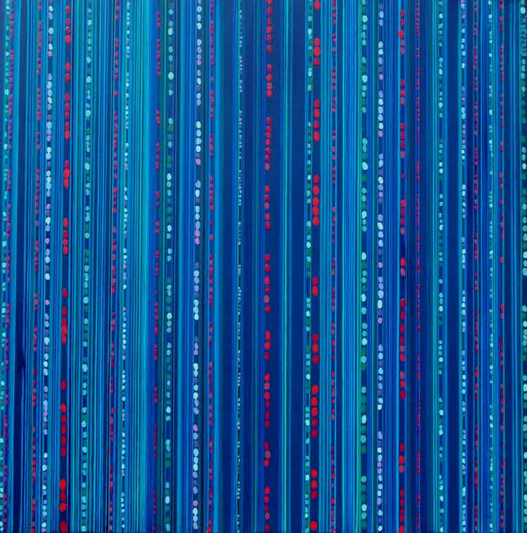 encoded contemporary original blue abstract acrylic artwork