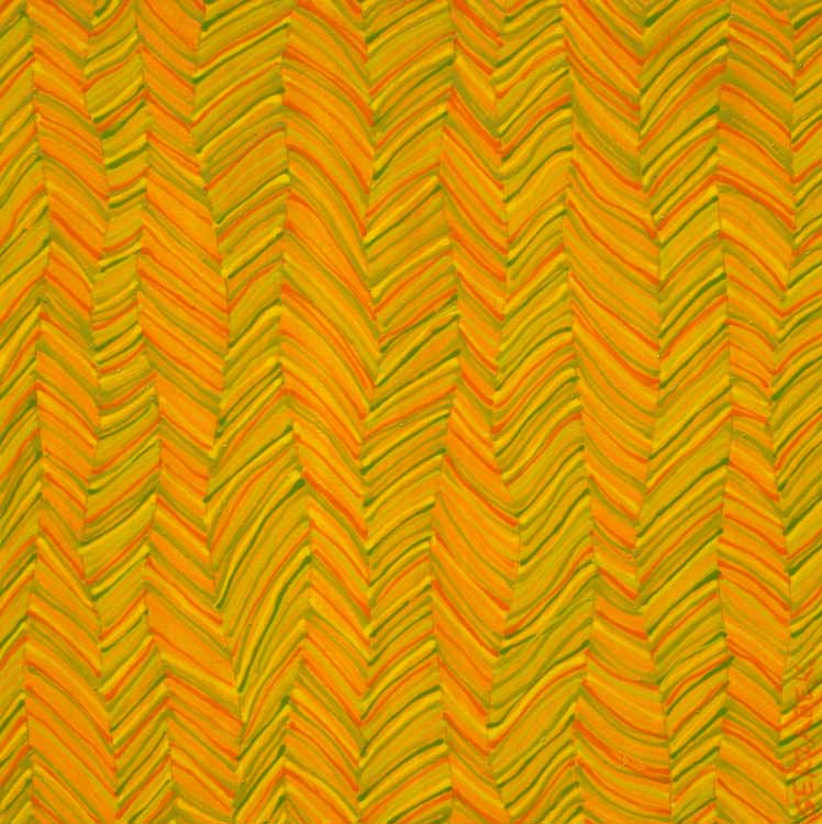 zigzag vertical pattern orange yellow original painting