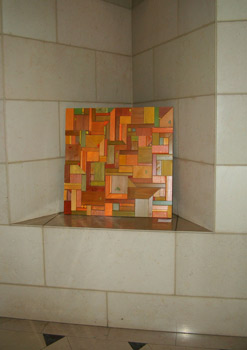 low rise geometric wall relief sculpture Ernie Gerzabek