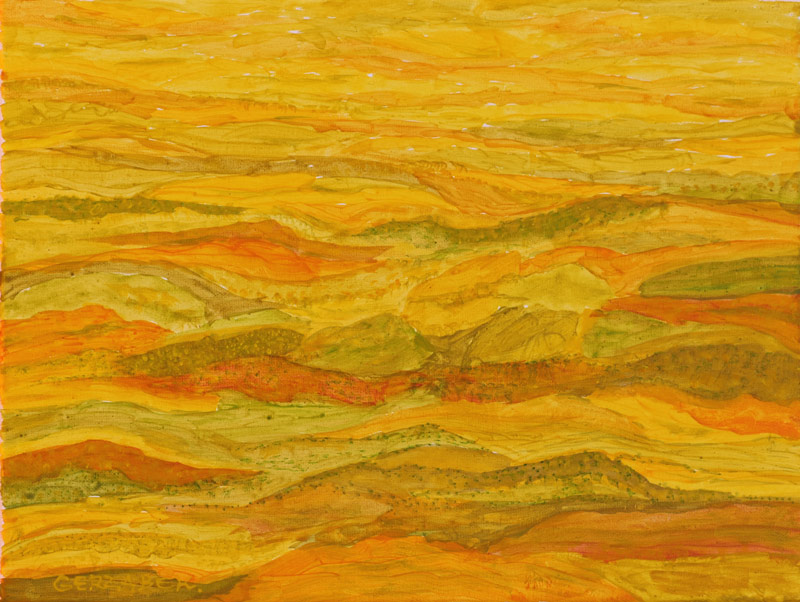 undulating Australian semi-abstract landscape painting