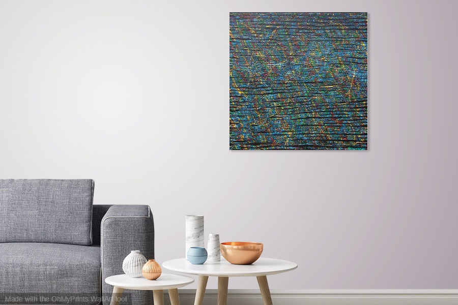 on wall image abstract contemporary original acrylic painting distant memories