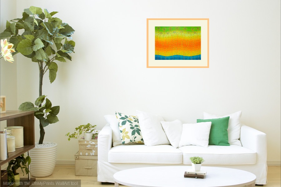 contemporary original semi-abstract flora inspired painting on wall image
