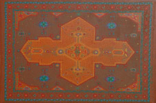 brown oriental rug inspired original contemporary painting