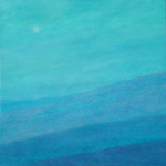 blue sescape painting minimalistic sea view