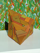 geometric recycled timber sculpture