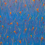 march of microbes lavender blue original acrylic abstract painting